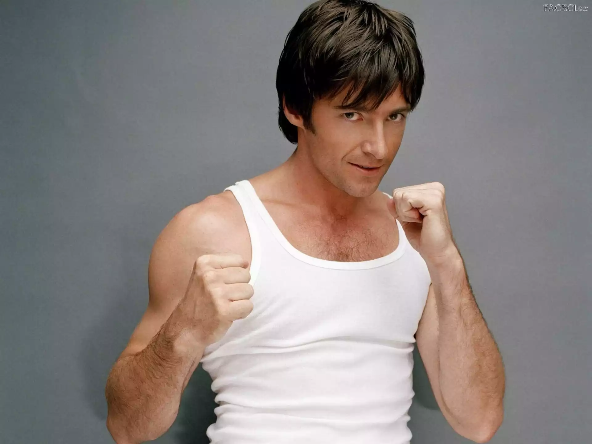 Pięści, Podkoszulek, Hugh Jackman, Biały